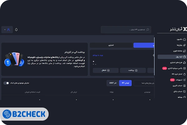 واریز و برداشت صرافی آبان تتر