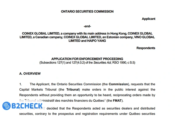 دعوای حقوقی کوینکس در کانادا